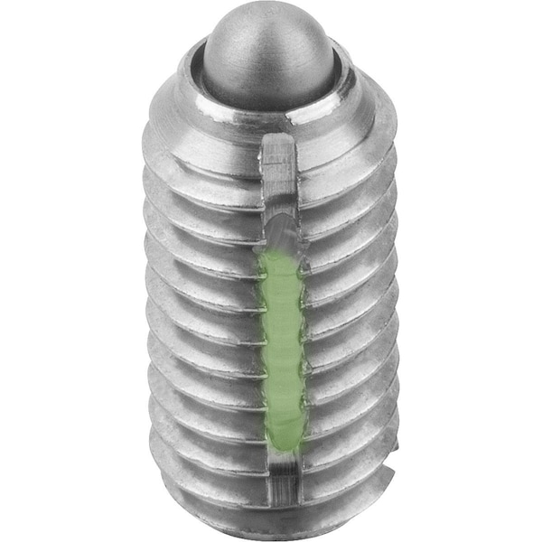 Spring Plunger Intensified Spring Force, Long-Lok D=M12 L=22, Stainless, Pin Stainless, Pu=5